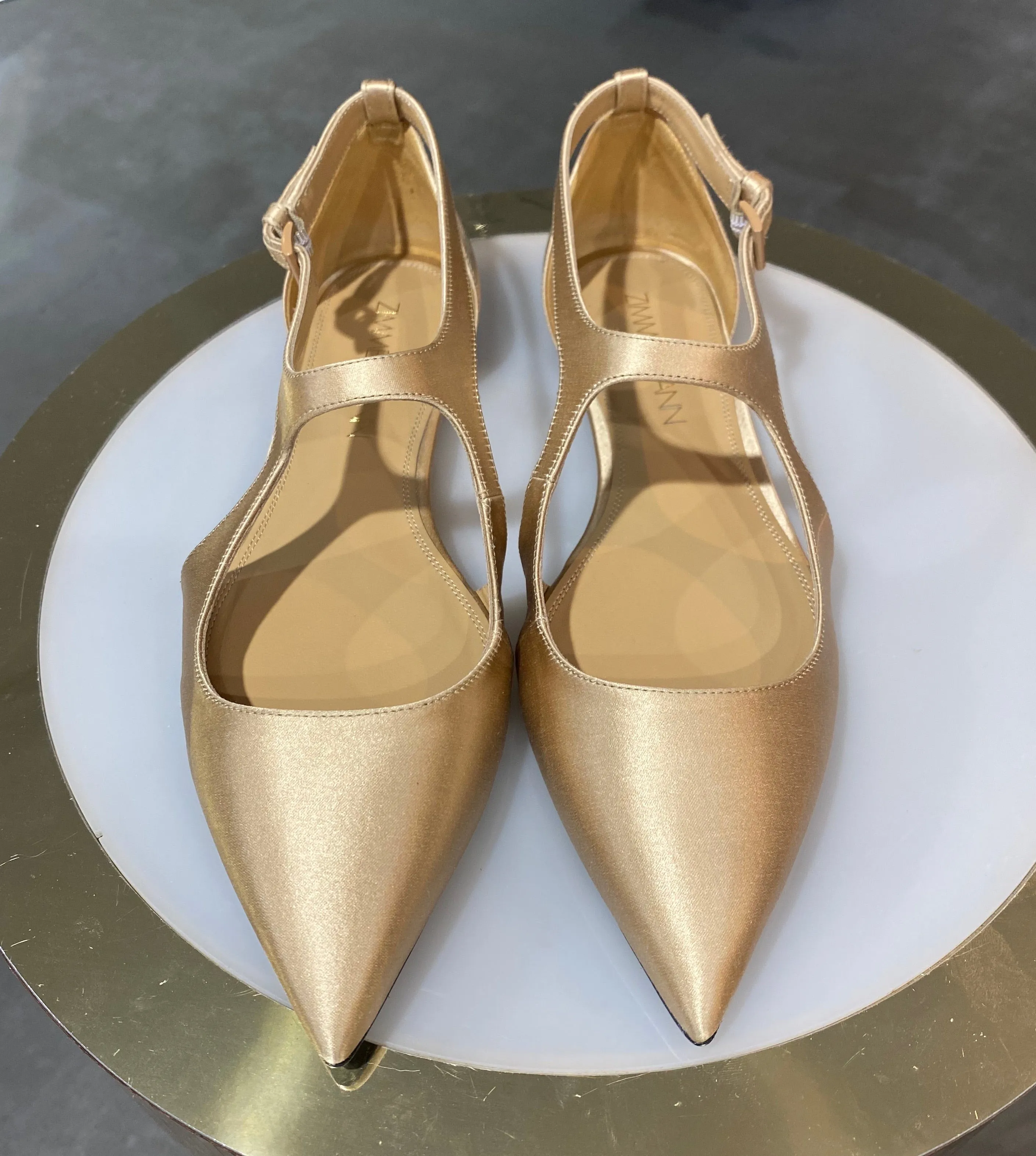 Sale! Zimmermann Nude Satin Flats Unworn