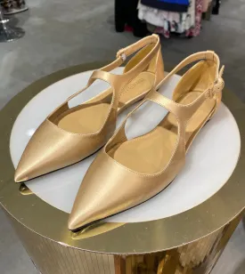 Sale! Zimmermann Nude Satin Flats Unworn