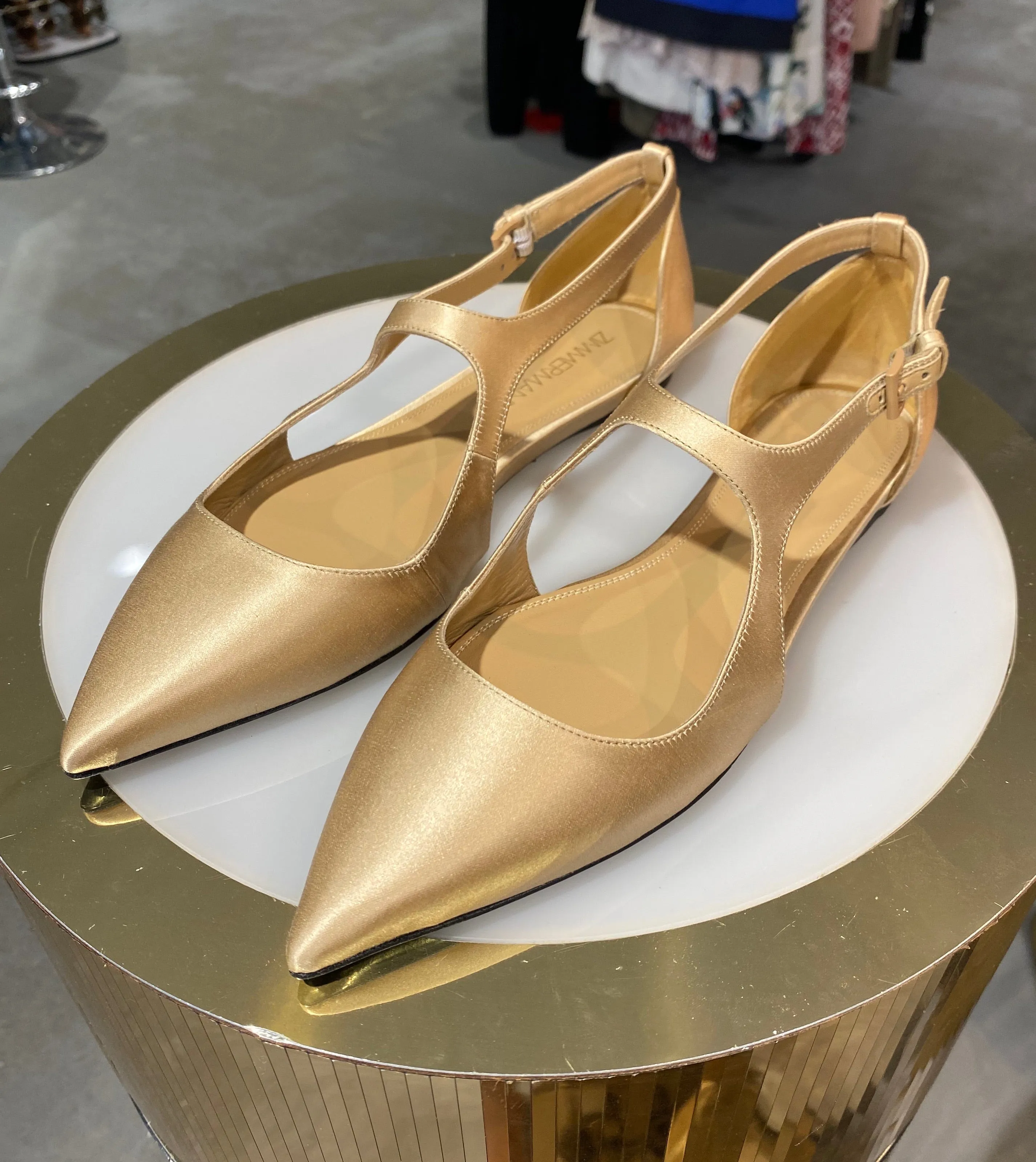 Sale! Zimmermann Nude Satin Flats Unworn