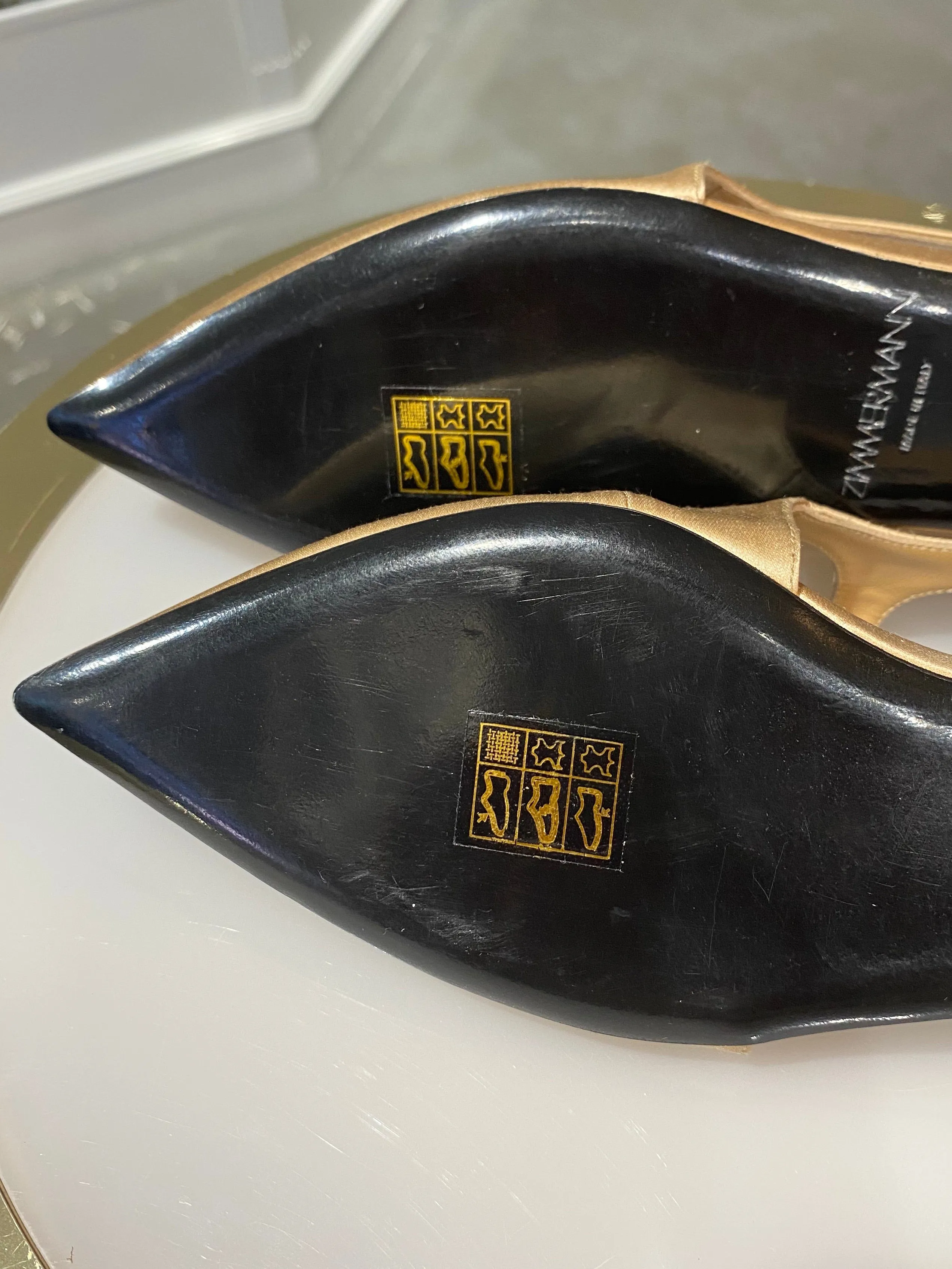 Sale! Zimmermann Nude Satin Flats Unworn