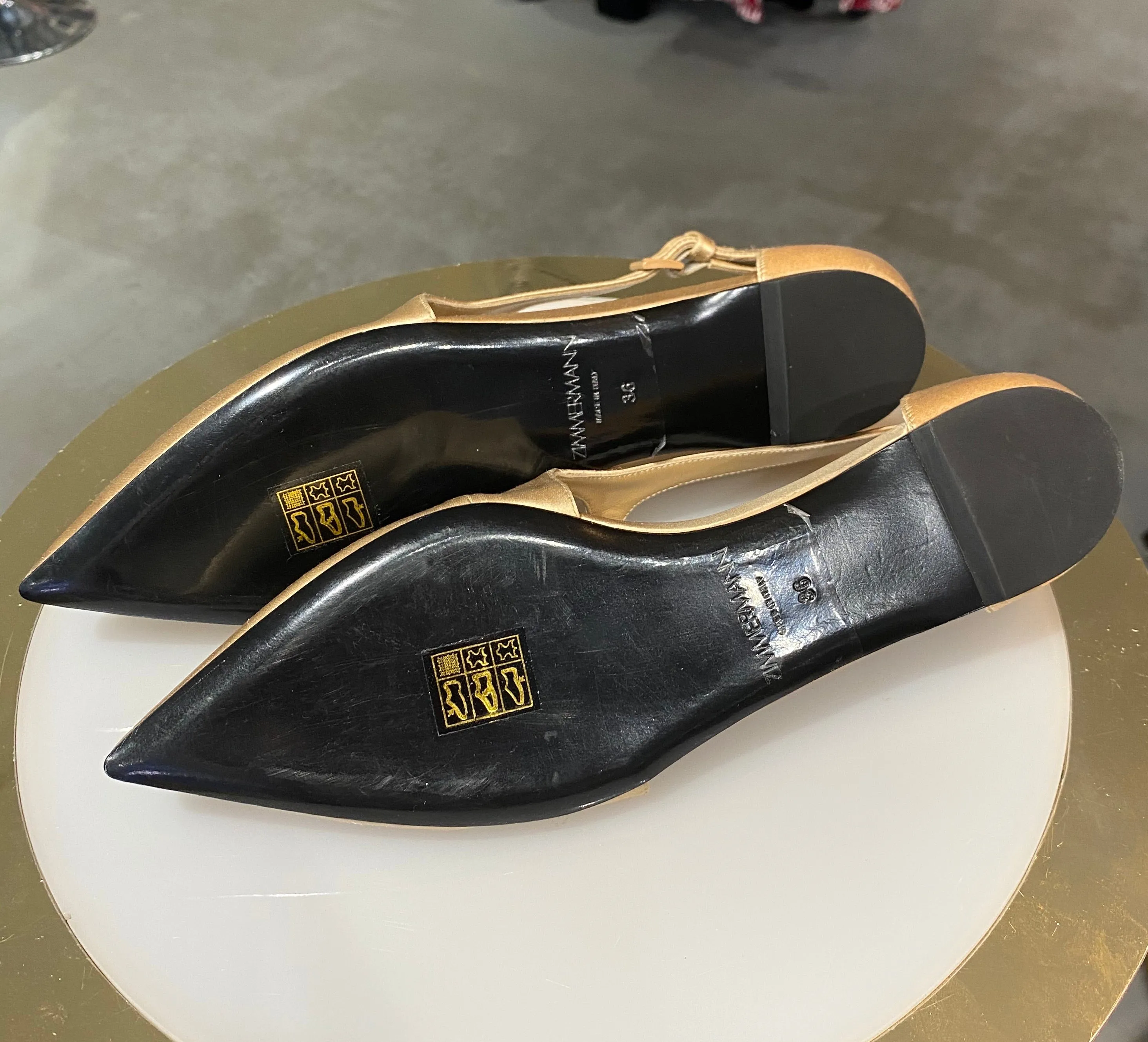 Sale! Zimmermann Nude Satin Flats Unworn