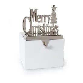 Silver Merry Christmas Stocking Holder - 13.5cm
