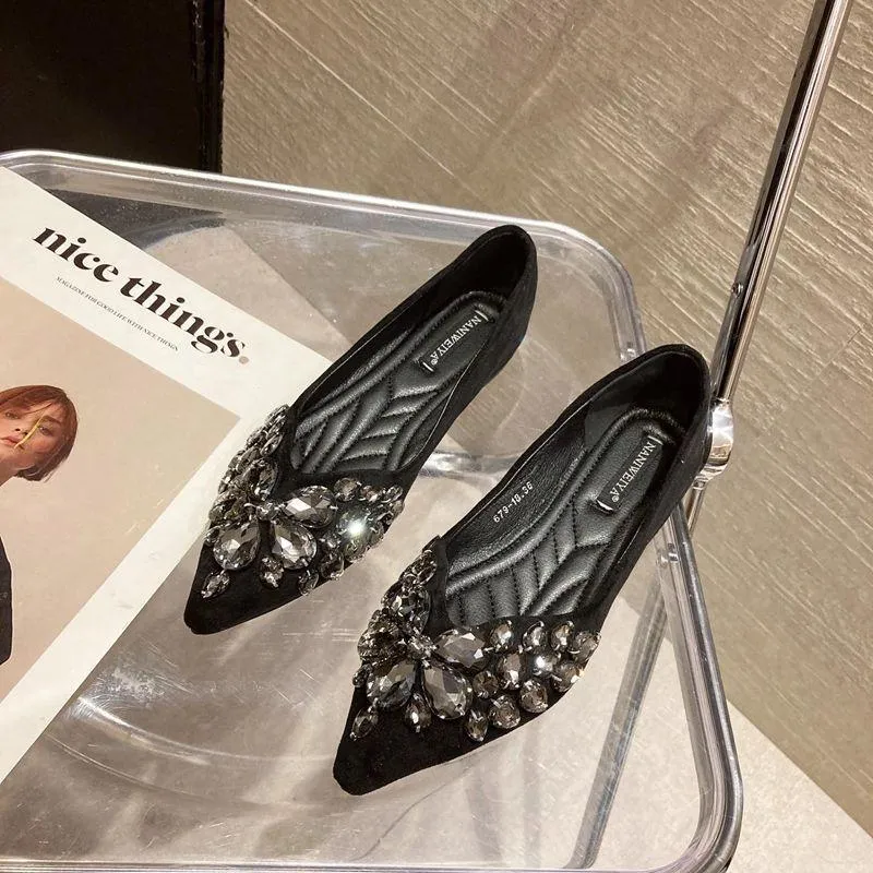 Suede Pointed Toe Flat Shoes