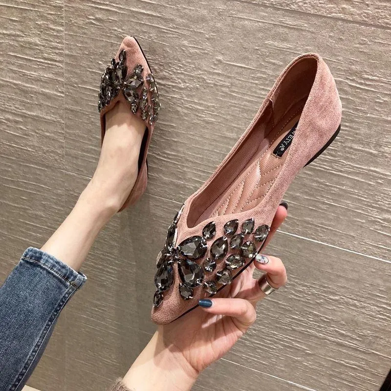 Suede Pointed Toe Flat Shoes