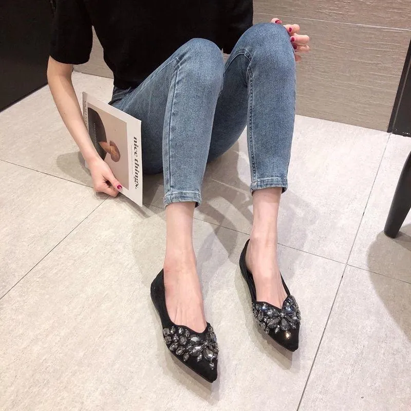 Suede Pointed Toe Flat Shoes
