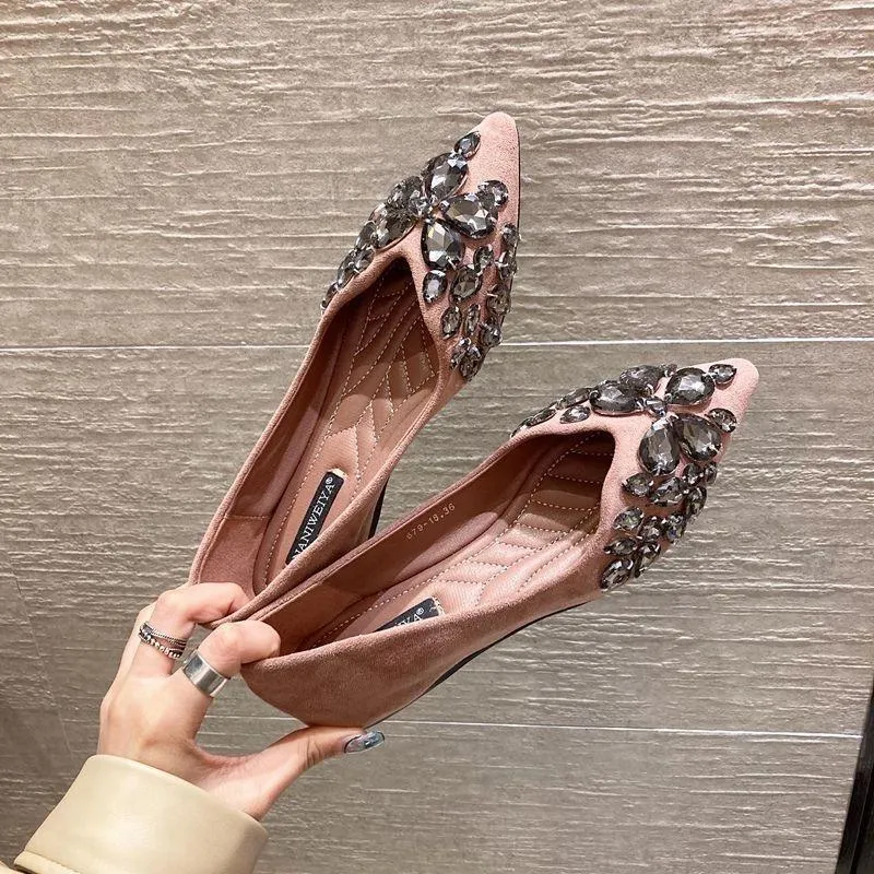 Suede Pointed Toe Flat Shoes