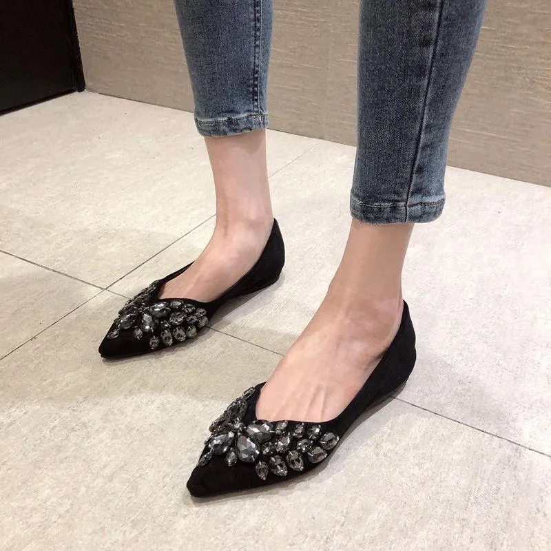 Suede Pointed Toe Flat Shoes