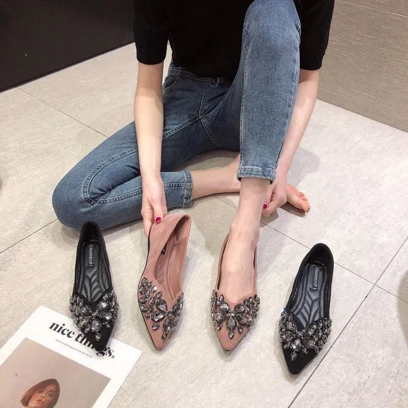 Suede Pointed Toe Flat Shoes