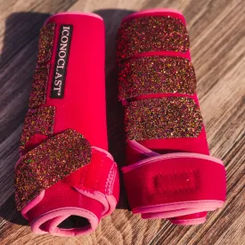 XL Wine Dyed Iconoclast Fronts w/ Brown Confetti  Glitter Straps